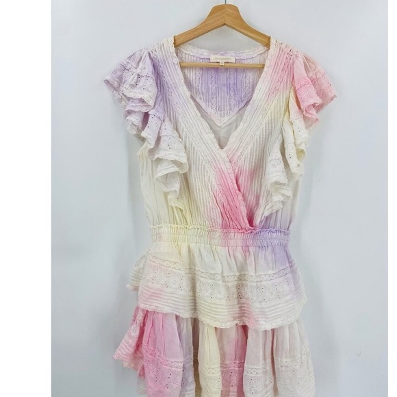 LoveShackFancy Multicolor Ruffle Mini Dress - Picture 1 of 4